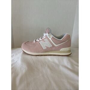New Balance 574 Sneakers Pink Grey Suede Retro Running Shoes WN Sz 11 Brand New